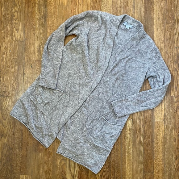 Barefoot Dreams CozyChic Ultra Lite Cardi Con Puntas, Cárdigan De Manga Larga, Suéteres De Punto Para Mujer, Agua Azul/sal Marina